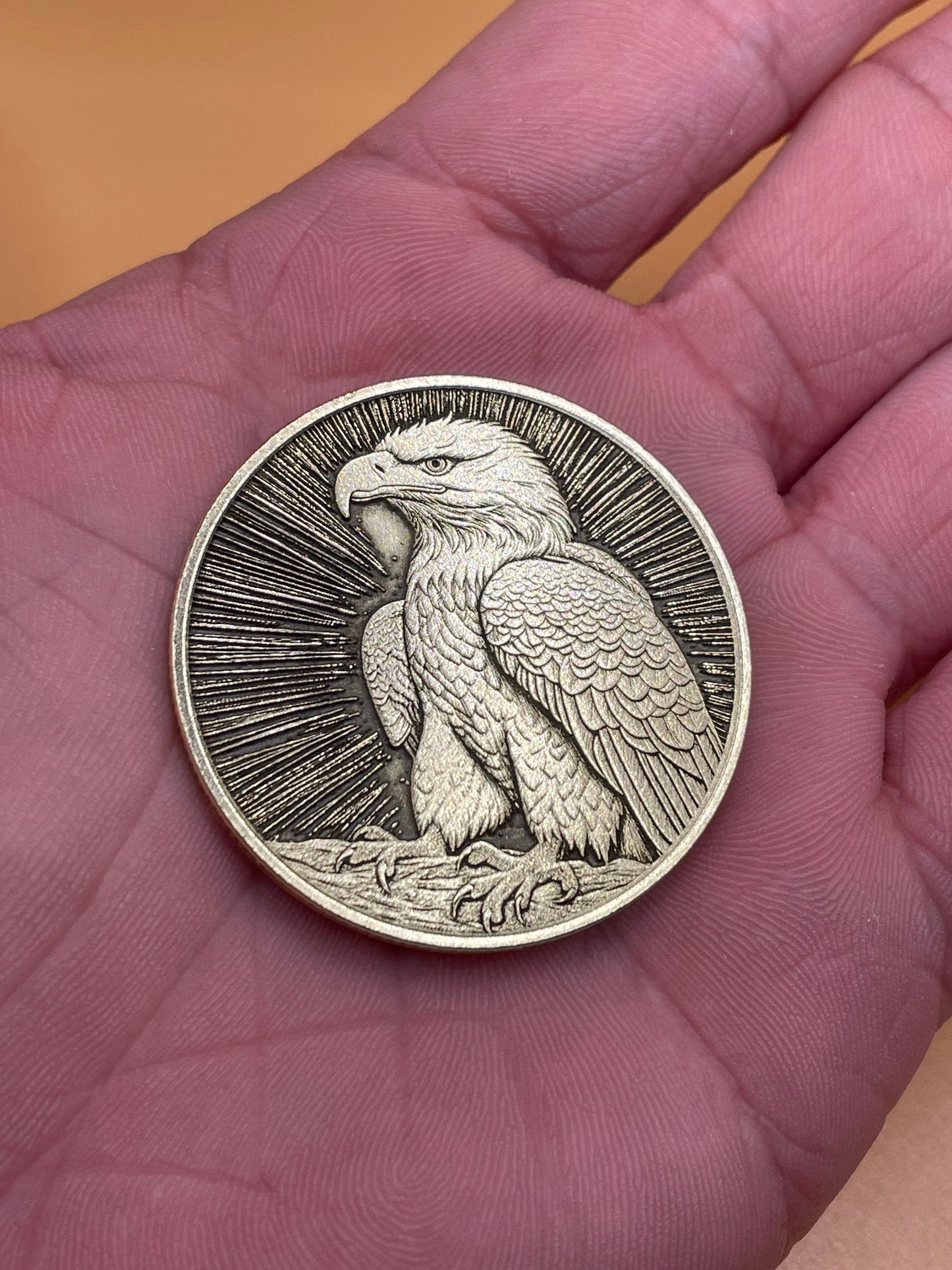 Majestic Bald Eagle - Brass Coin of Freedom and Strength