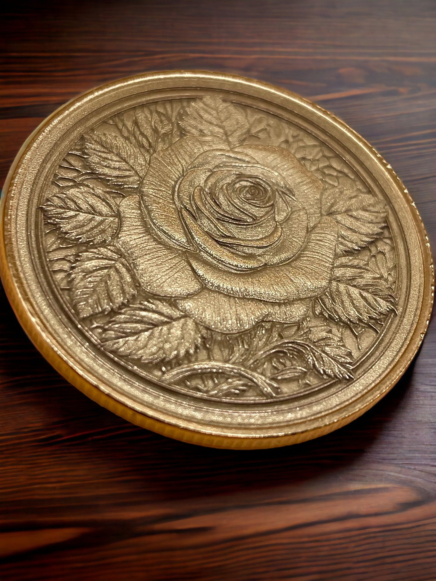 Eternally Enchanting Flower - Brass Coin with Rose