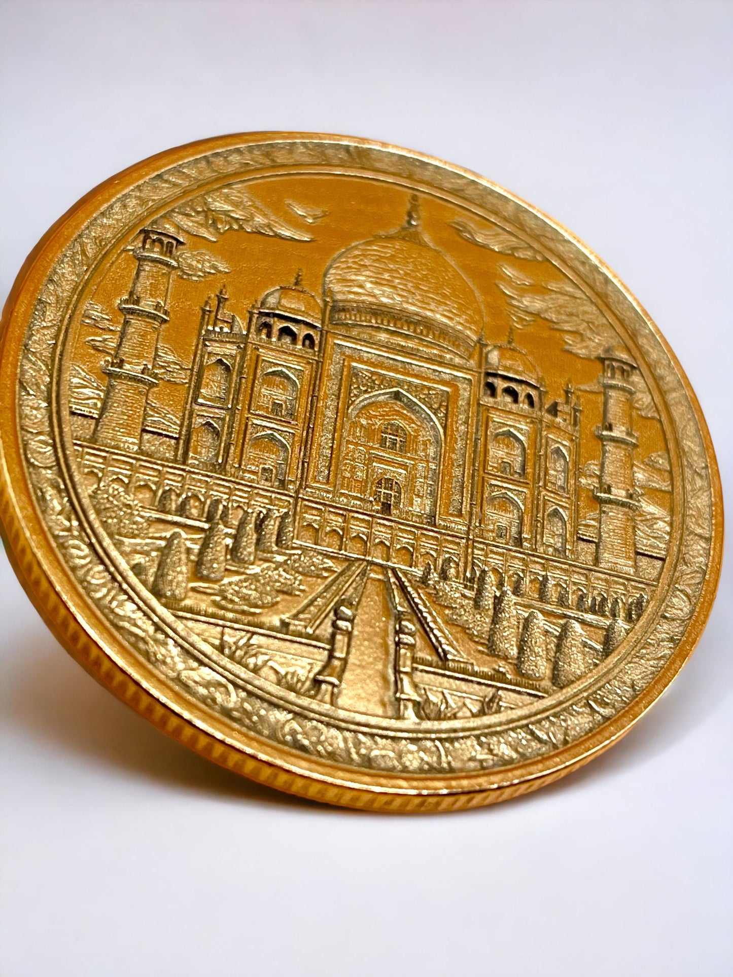 Eternal Splendor - Taj Mahal Engraved Brass Coin