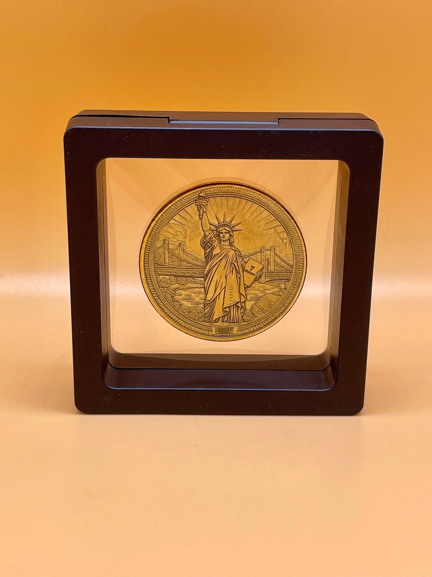 Liberty's Radiance - Statue of Liberty Engraved Brass Coin