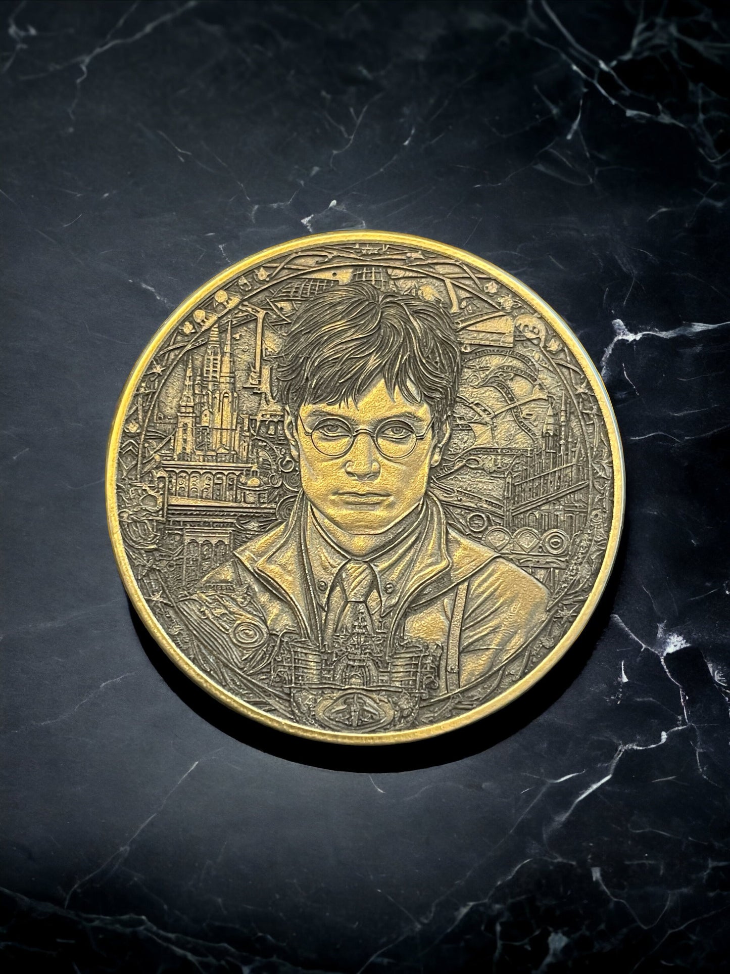 Wizarding World Relic - Harry Potter Engraved Brass Coin