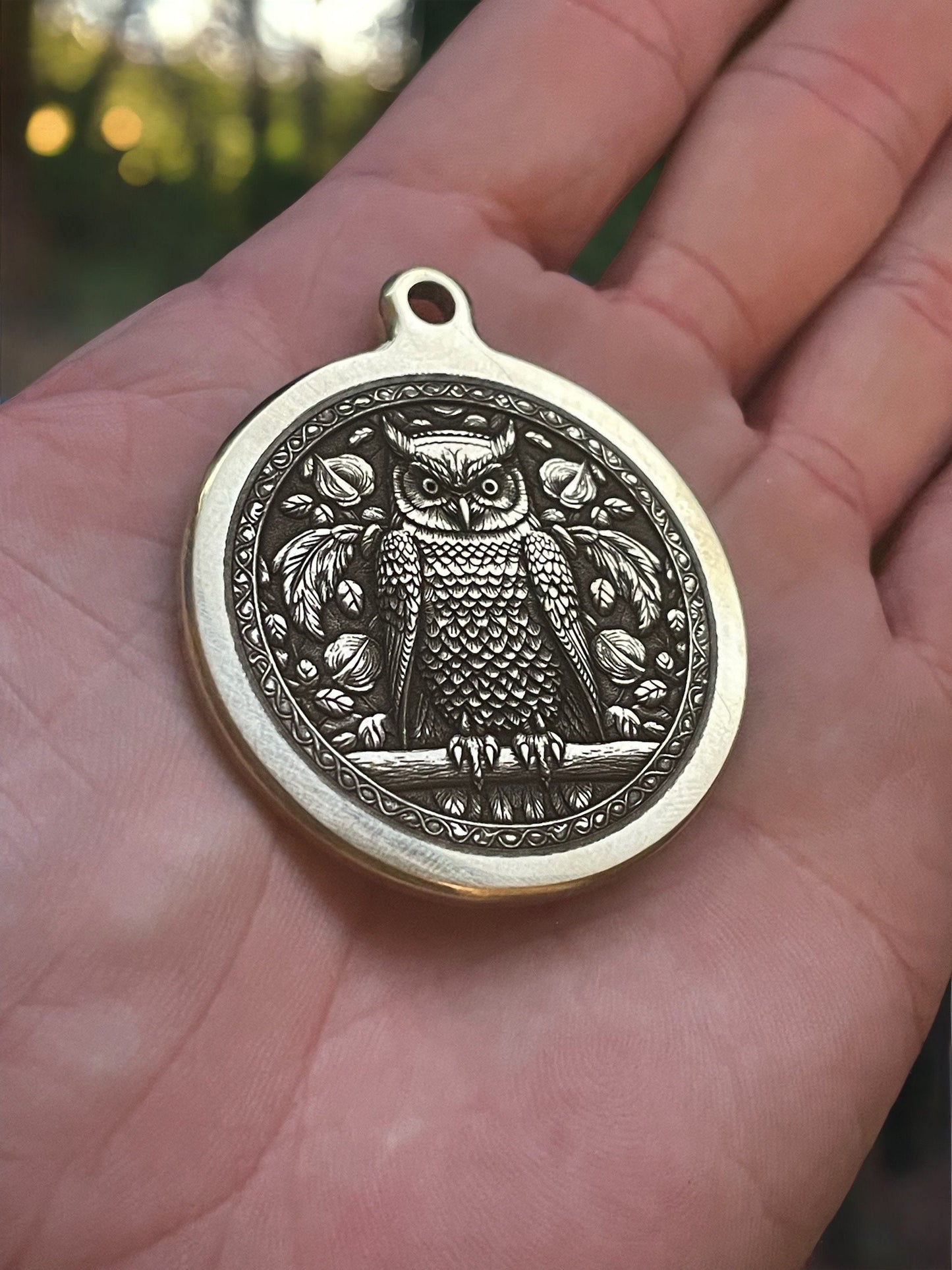 Mystical Owl - Wisdom and Serenity Brass Pendant
