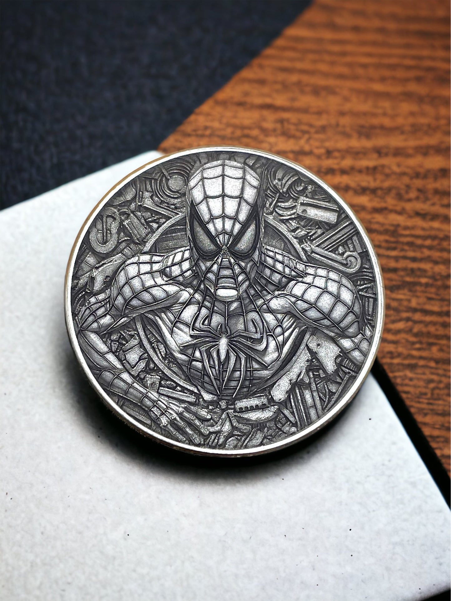 Web-Slinger's Tribute - Spider-Man Engraved Brass Coin