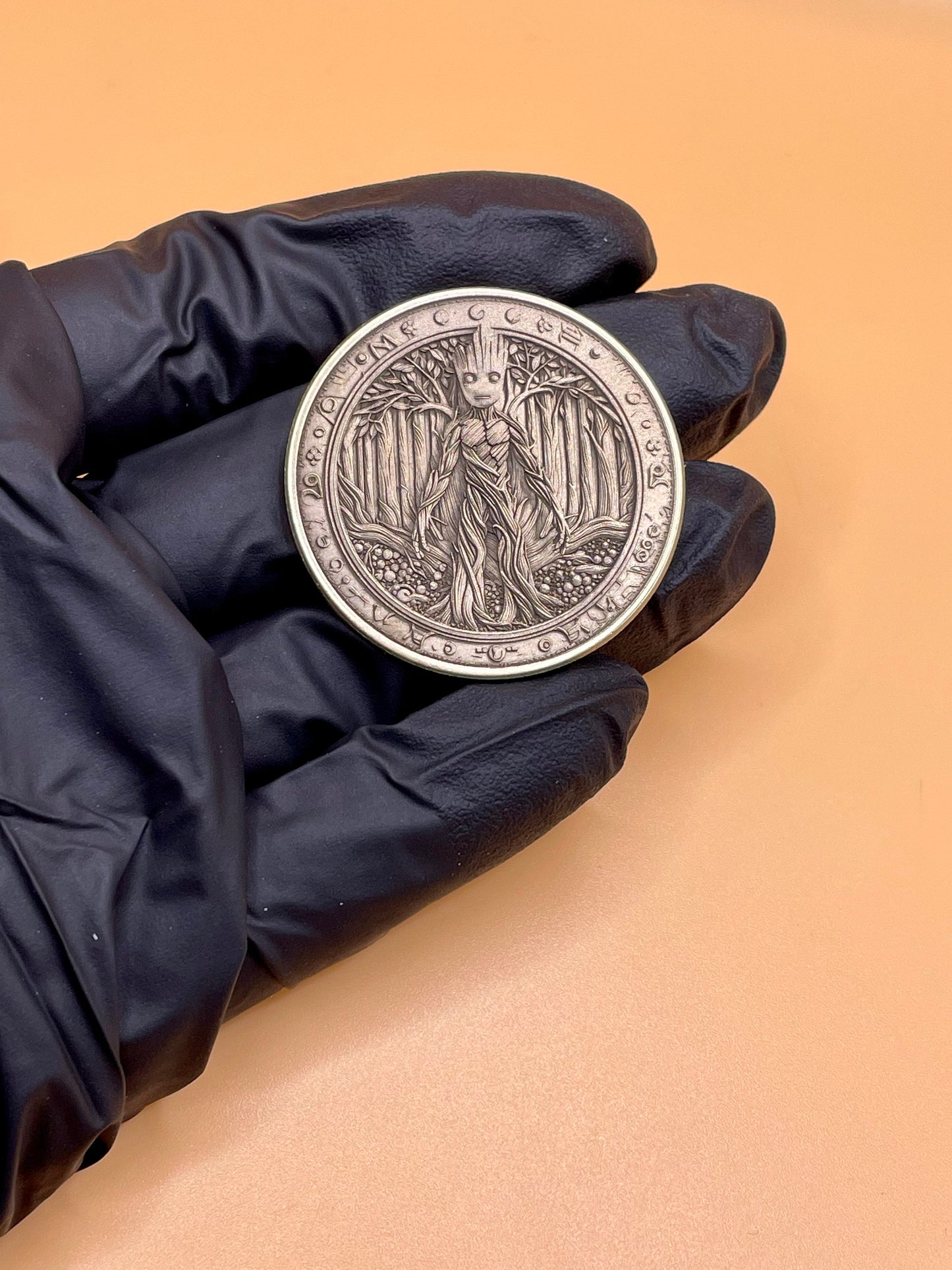 Groot's Legacy - Brass Coin with Baby Groot Engraving
