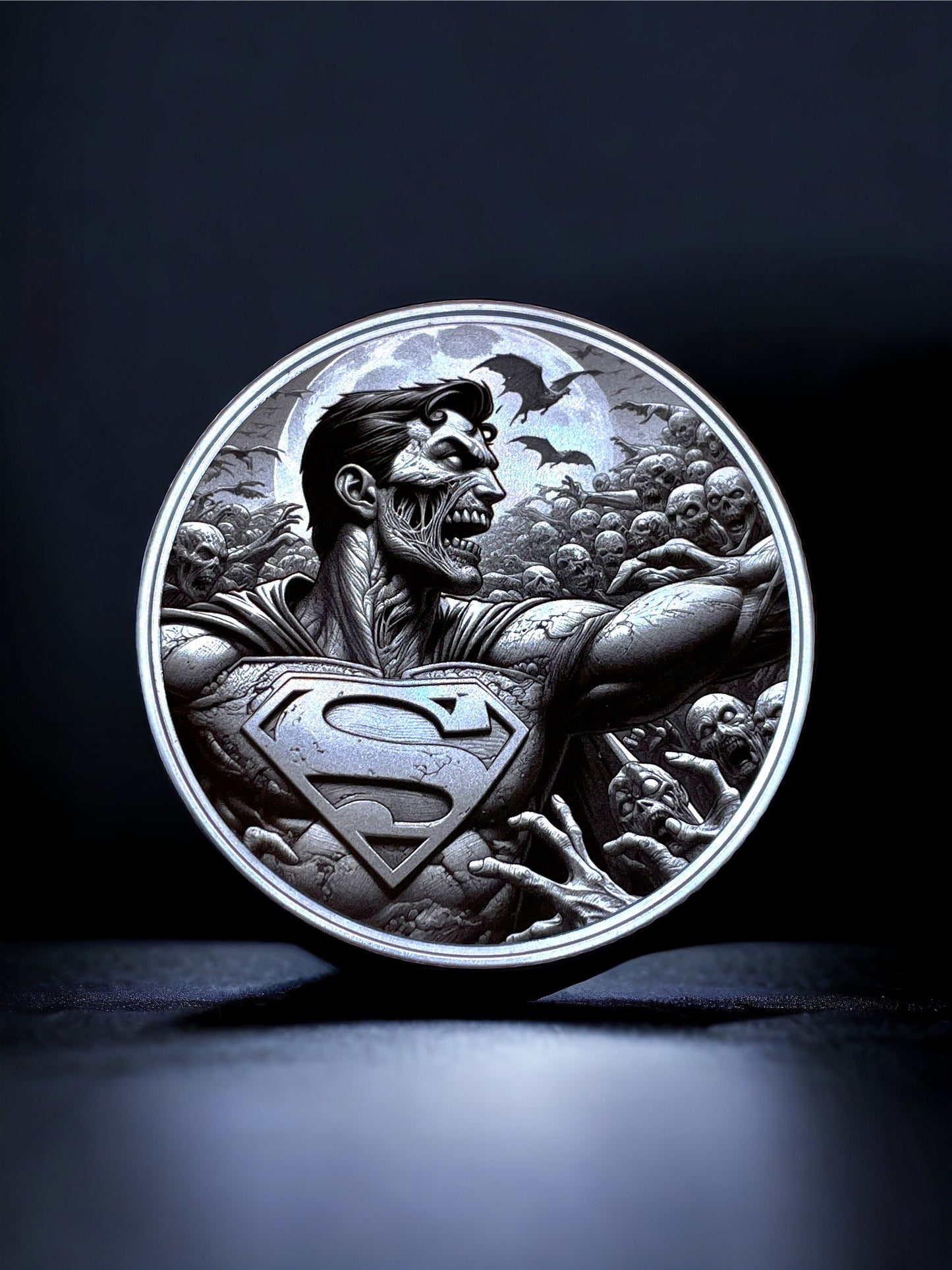 Undead Hero - Stainless Steel Coin with Zombie Superman