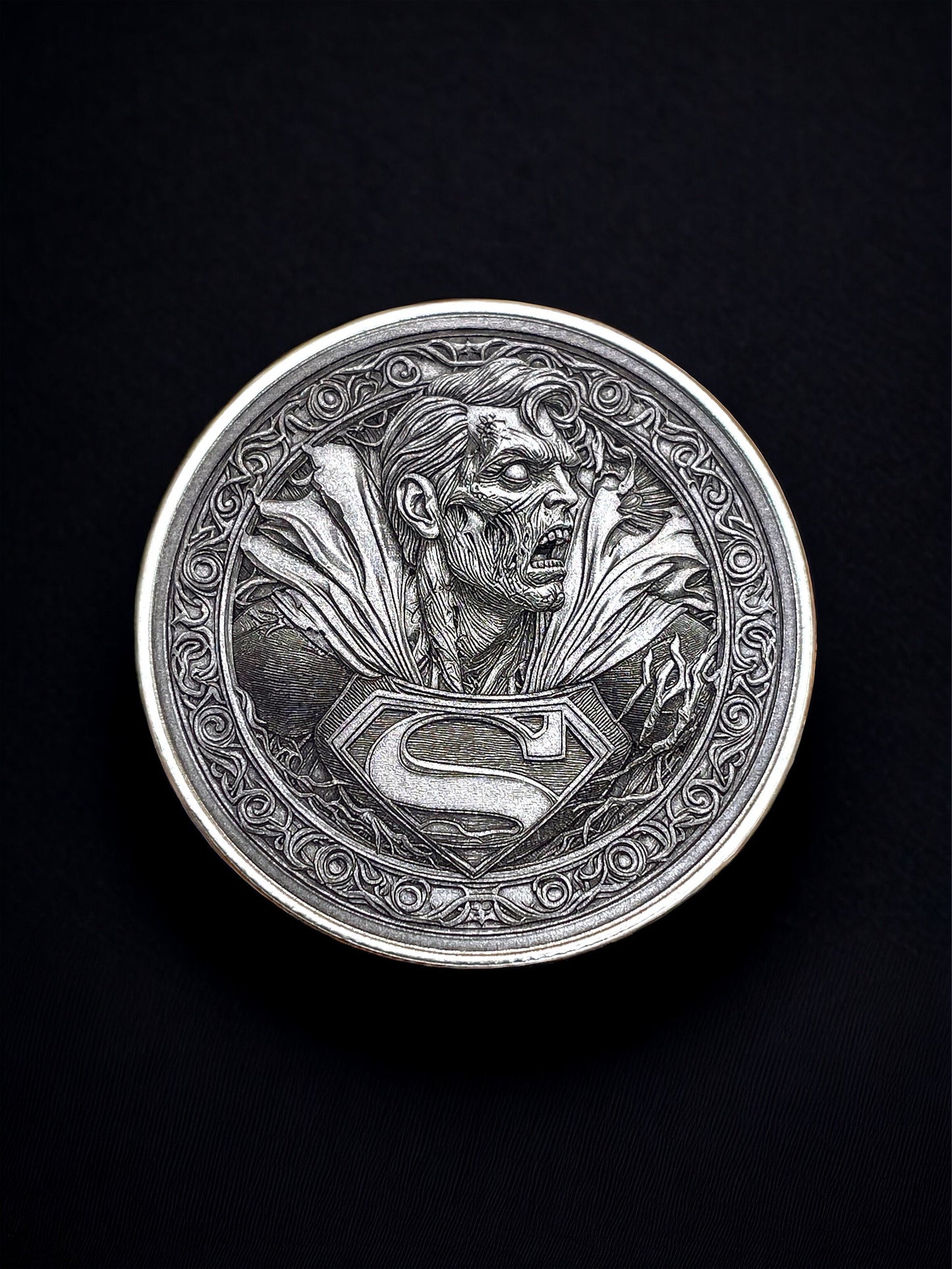 Undead Savior - Brass Coin with Zombie Superman