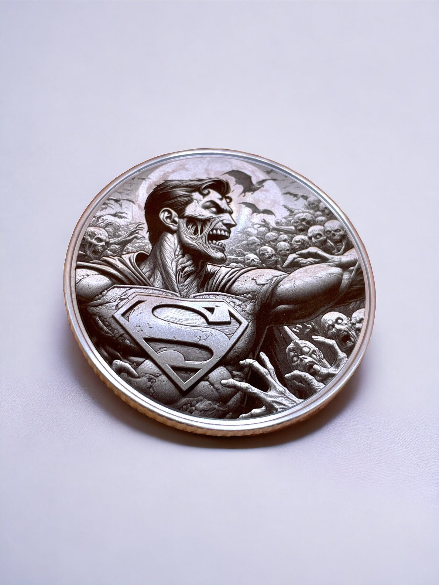 Undead Hero - Stainless Steel Coin with Zombie Superman