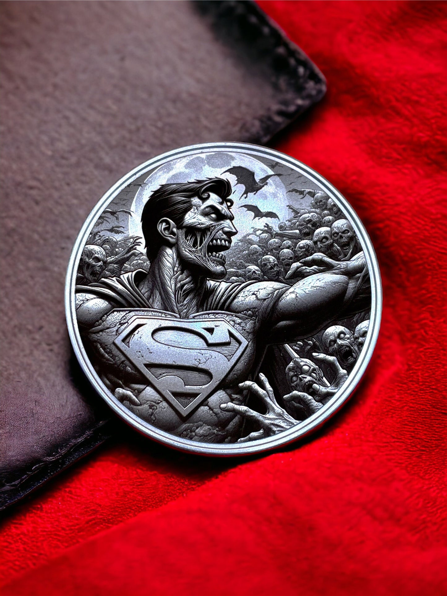 Undead Hero - Stainless Steel Coin with Zombie Superman