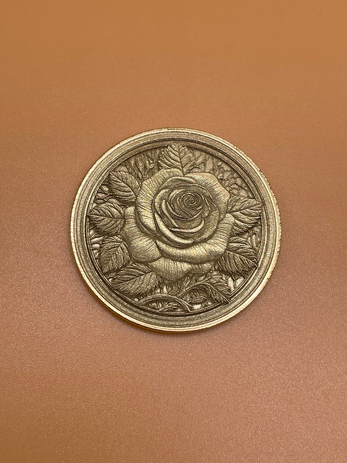 Botanical Brass Coin Set - Cherry Blossom, Rose, and Lily - Symbolic Beauty Collection