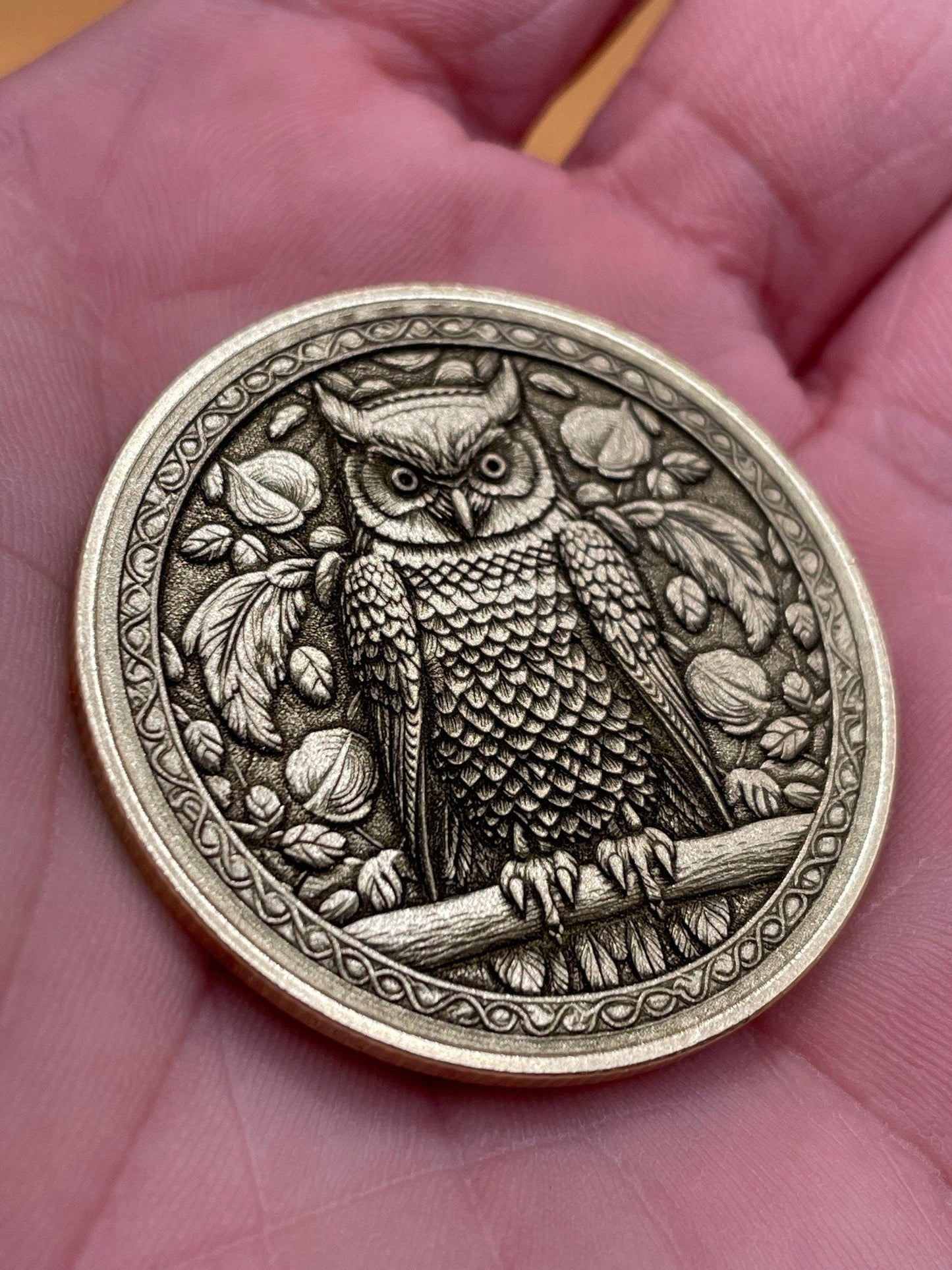 Mystical Owl - Wisdom and Serenity Brass Coin