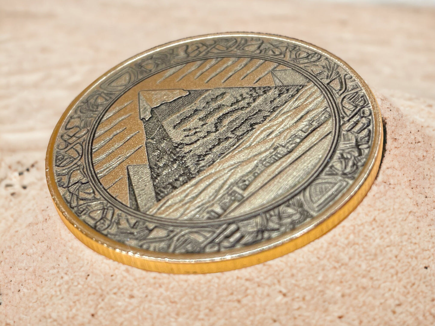 Egyptian Pyramids and Pharaoh - Brass Coin of Ancient Majesty