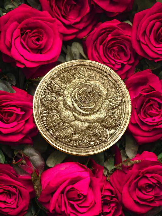 Eternally Enchanting Flower - Brass Coin with Rose