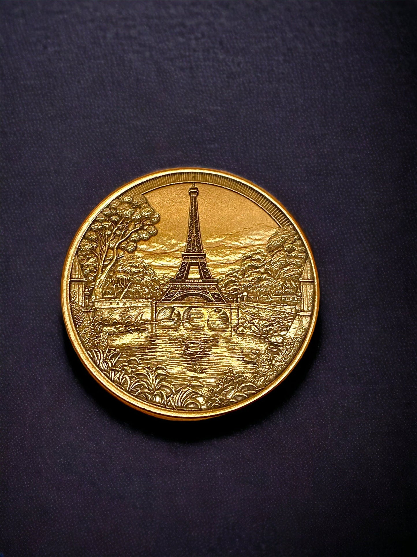 Parisian Elegance - Eiffel Tower Brass Coin