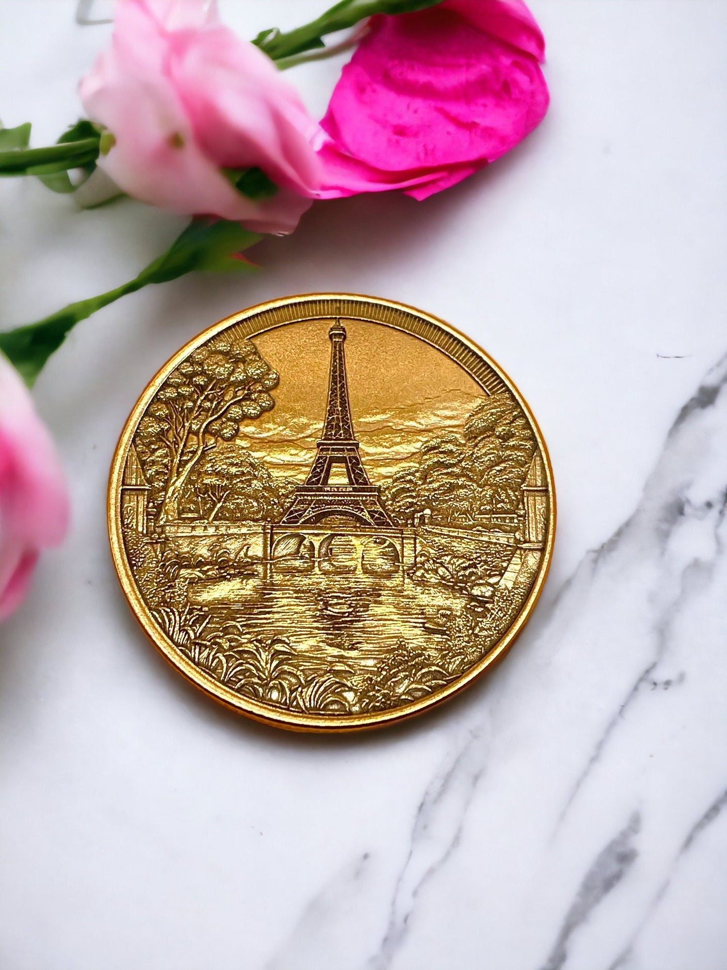 Parisian Elegance - Eiffel Tower Brass Coin