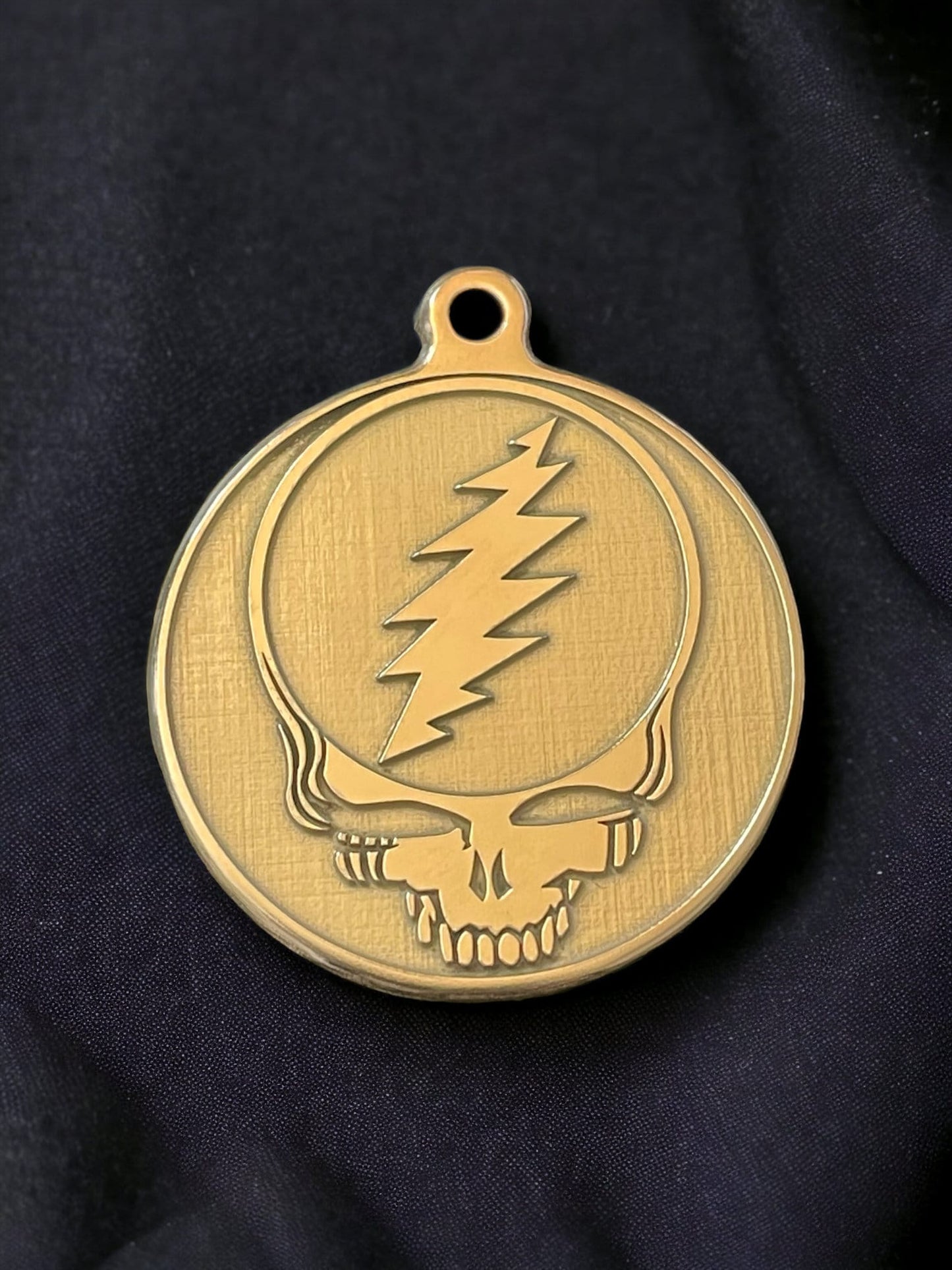 Groovy Vibes - 44mm Brass Pendant with Grateful Dead Logo Engraving