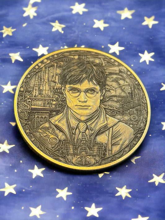 Wizarding World Relic - Harry Potter Engraved Brass Coin
