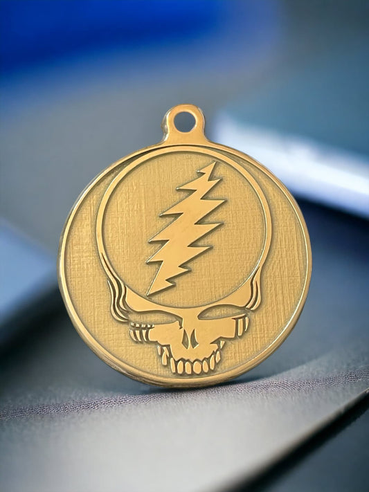 Groovy Vibes - 44mm Brass Pendant with Grateful Dead Logo Engraving