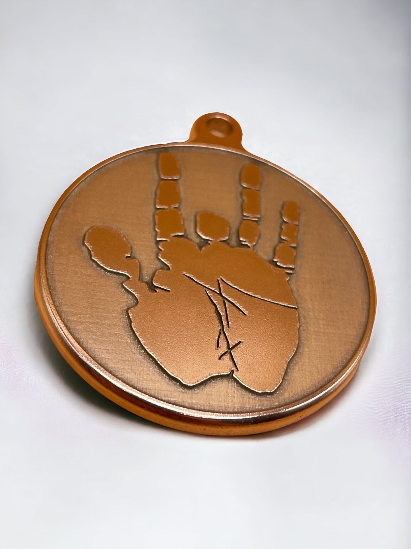 Grateful Remembrance - 44mm Brass Pendant with Jerry Garcia's Handprint