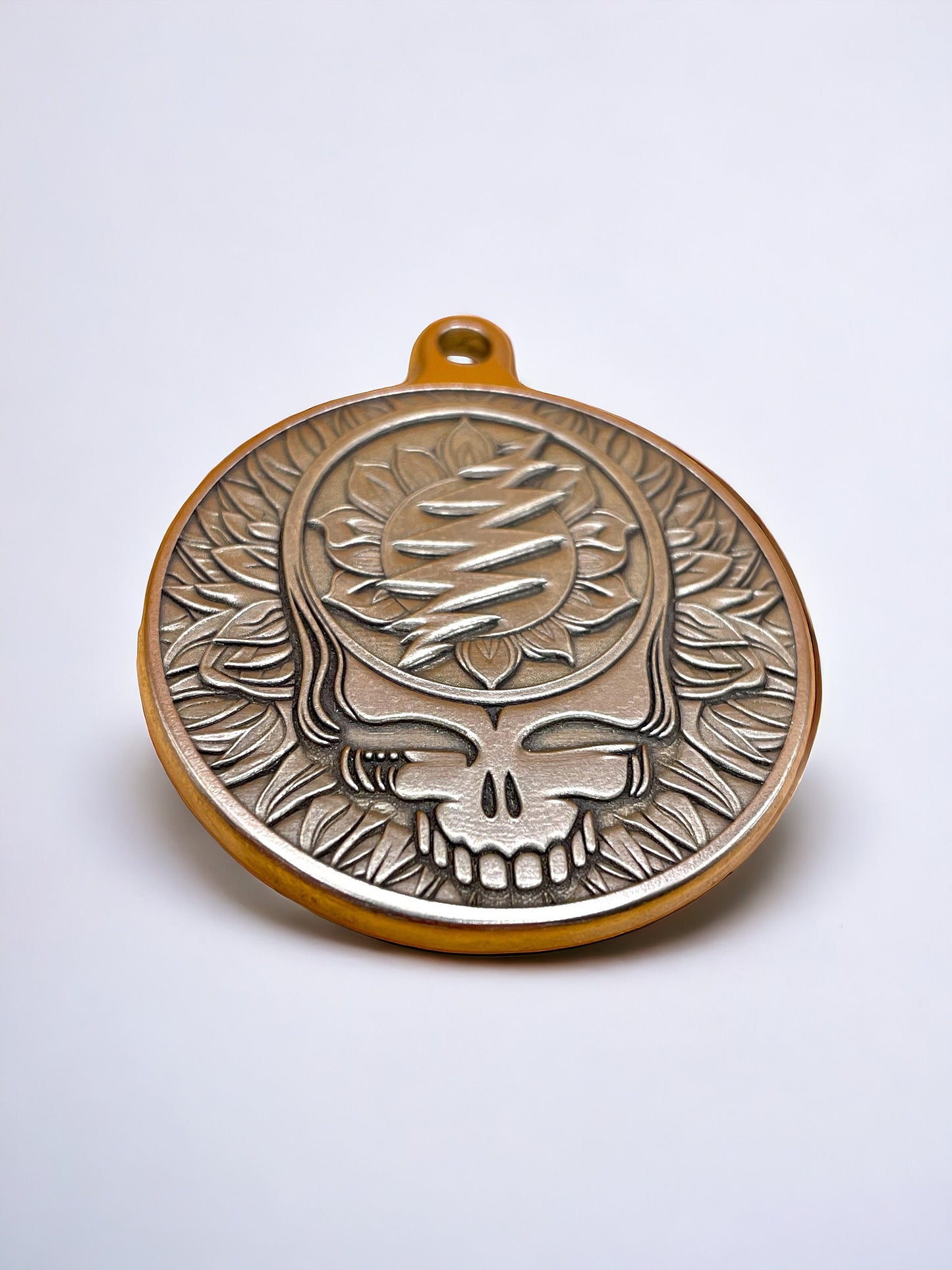 Floral Groove - 44mm Brass Grateful Dead Logo Pendant