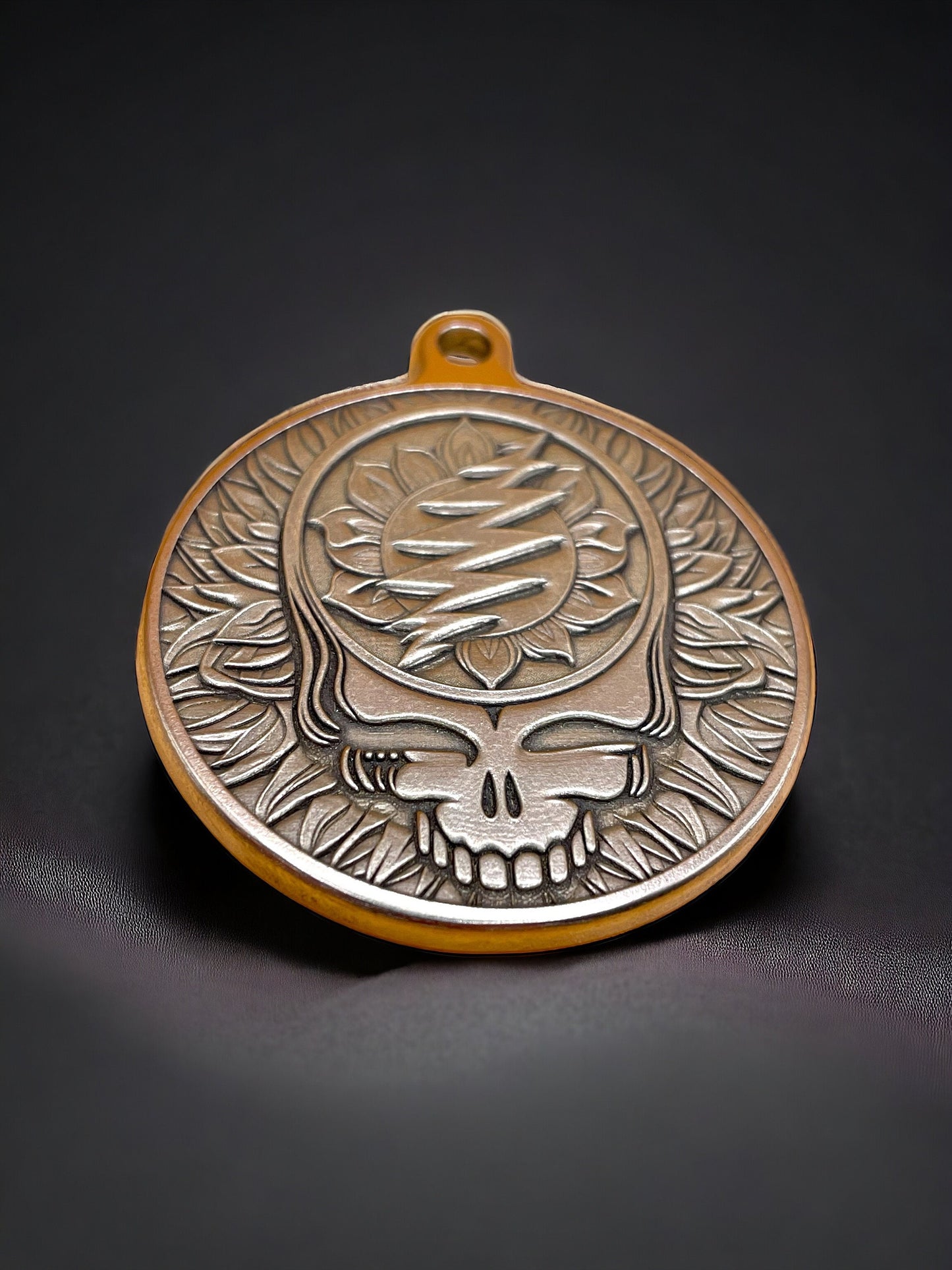 Floral Groove - 44mm Brass Grateful Dead Logo Pendant