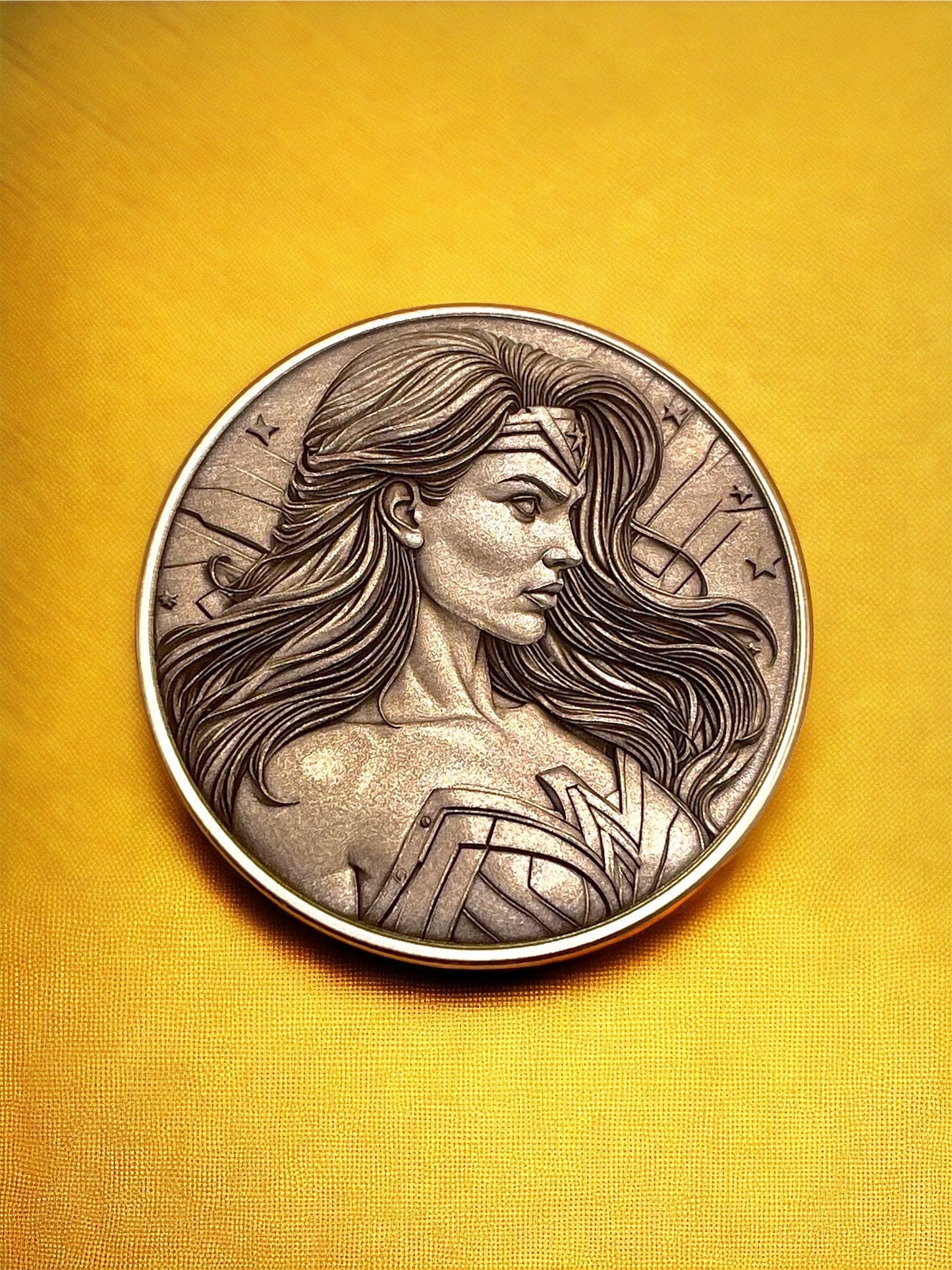Amazonian Grace - Brass Coin with Wonder Woman