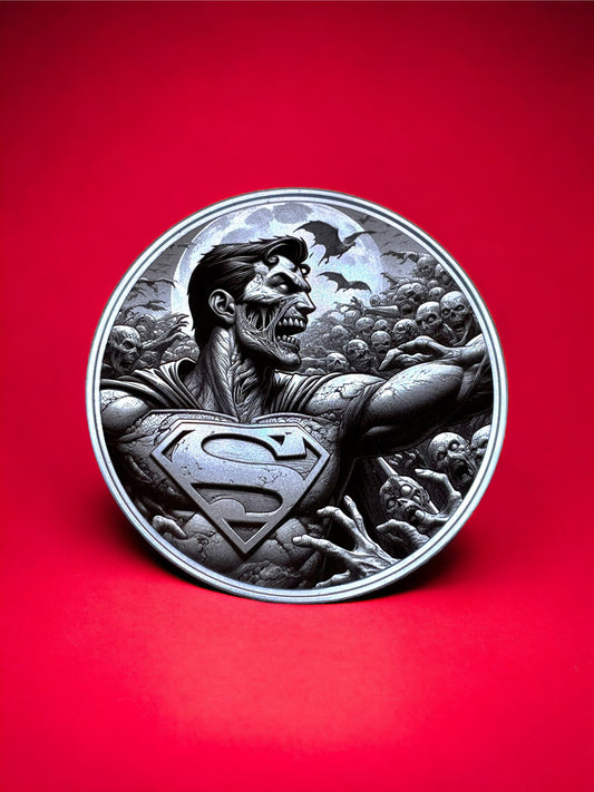 Undead Hero - Stainless Steel Coin with Zombie Superman