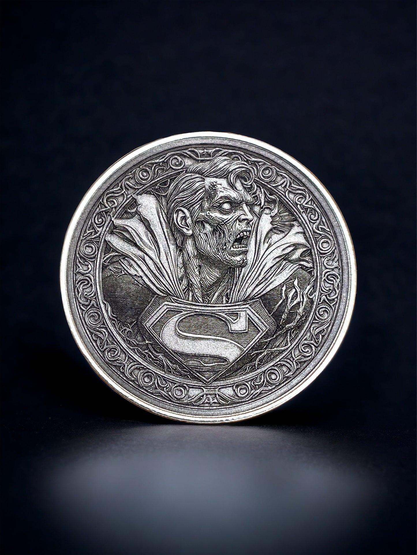 Undead Savior - Brass Coin with Zombie Superman